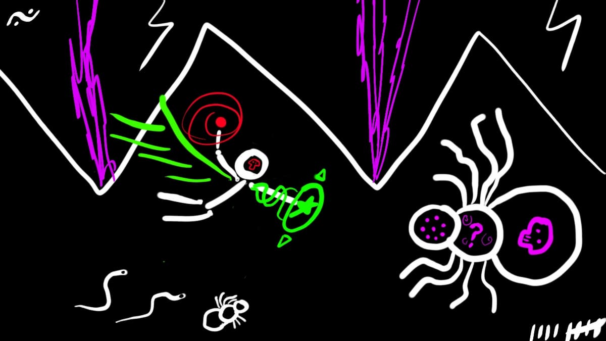 The Wastelands: the wasteland is a chaotic place. one must be wary of spiders or risk being wrapped.