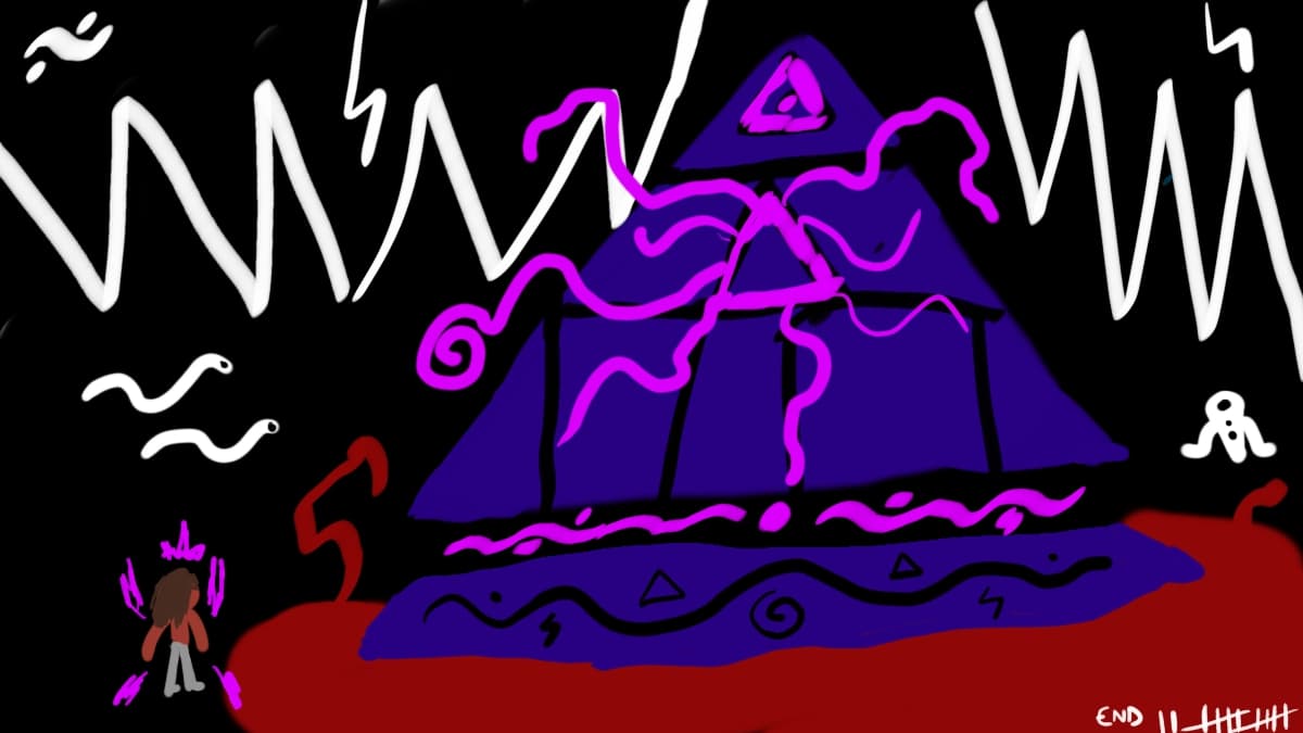 The Wastelands: those who know themselves, and their makings, who brave the spiders and rampaging magic, eventually make their way to the black temple at the heart of the wasteland, where the hierophant awaits.